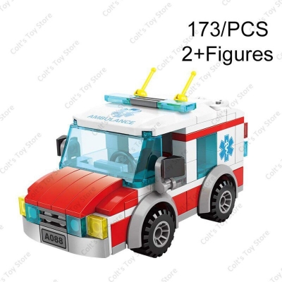 Picture of Emergency medical vehicle puzzle block 173pcs  8727 - Multicolor
