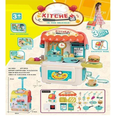 Picture of 3 in 1 Toys Luggage kitchen set 16883 - Multicolor