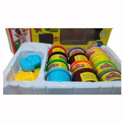 Picture of 12 Pcs Multicolor Color Clay Doh Play Doh With Dise For Kids - Multicolor