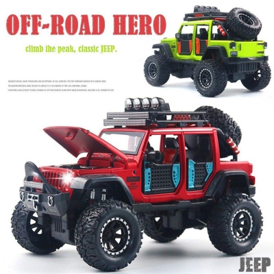Picture of Simulation 1:24 off-road vehicle/Alloy Car Model/Pull Back Toy Car/Model Die Cast Models/Preferred gift/Collect gifts/Die Cast Models - Red