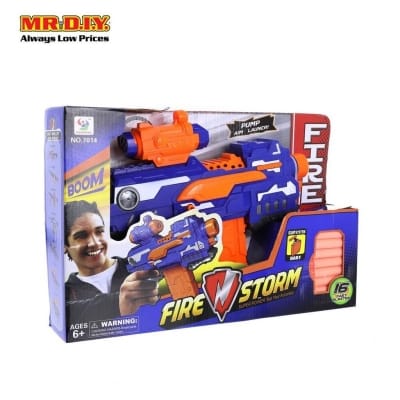 Picture of Nerf Shoot Soft Bullet Toy Electric Motorized Nerf Style Toy With 20 Free Darts And Target Board - Blue
