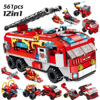 Picture of Panlos 561 Pcs Firefighter  12 In 1 City Building Block For Kids 25 Play Style - Toys - Multicolor