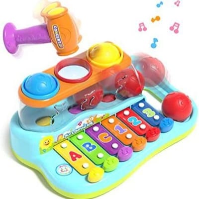 Picture of HOLA Three color ball wisdom Xylophone ,Hammering Pounding Toys Educational Ball Pound and Tap Bench Toy Xylophone - Multicolor