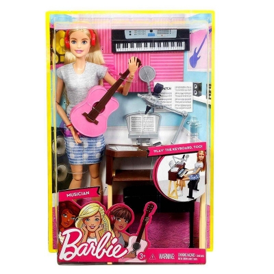 Picture of Barbie Musician Doll & Playset For Kids-FCP73 - Multicolor