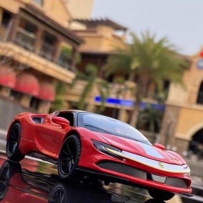 Picture of 1:32 Ferrari SF90 Diecast Metal Pullback Toy car with Openable Doors & Light, Music Boys..
