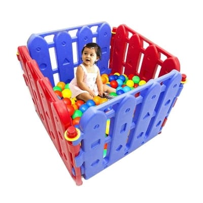 Picture of Baby Playpens playground 4 Parts fences With 100 pcs Ball- 36''x36" - Multicolor