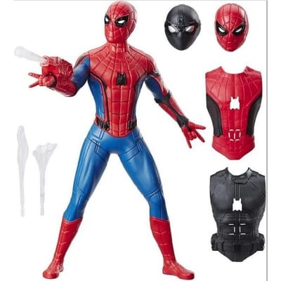 Picture of Marvel Spider-Man Web Gear 3 in 1 Action Figure Talking Interactive Armour Suit - Red