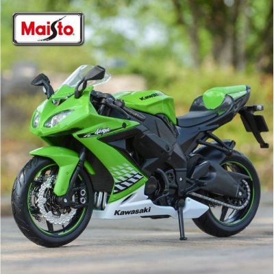 Picture of Maisto 1:12 Kawasaki Ninja ZX-10R Black Die Cast Vehicles Collectible Hobbies Motorcycle Model Toys - Green