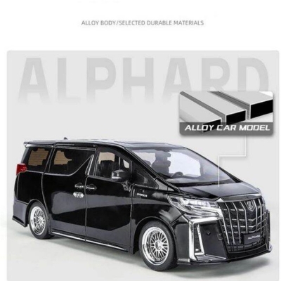 Picture of 1:18 Toyota Alphard MPV Alloy Car ModelHigh Simulation Sound and Light Diecast Metal Toy Vehicles Car Model Childrens Toys Gifts - Black