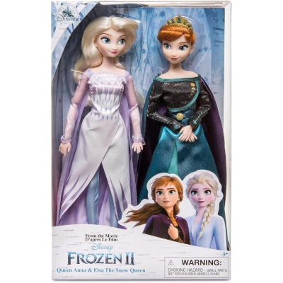 Picture of Disney Frozen 2 Queen Anna and Snow Queen Elsa Doll, Set of 2 Classic Dolls, 12 inch - Multicolor