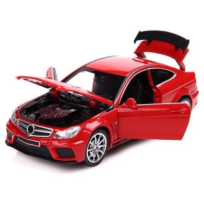 Picture of 【Funny Bunny Toy Store】GC 1/32 C63 Alloy Pull-back With Base Simulation Diecast With Sound Light Effect Door For Boys Birthday Xmas Gifts