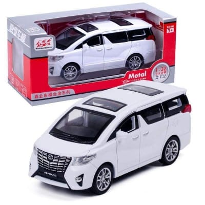 Picture of 1:32 Toyota Alphard MPV Diecasts Car Simulation Steering Shock Toy Vehicles Metal Car 6 Doors Open Model Car Sound Light Toys For Children Gift - car toy