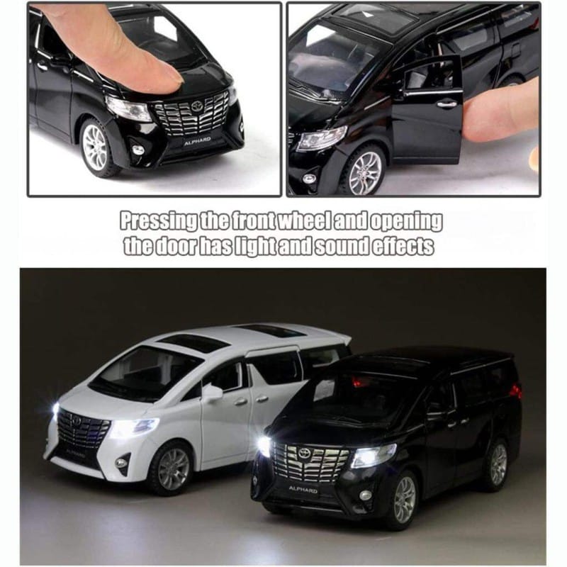 Picture of 1:32 Toyota Alphard MPV Diecasts Car Simulation Steering Shock Toy Vehicles Metal Car 6 Doors Open Model Car Sound Light Toys For Children Gift - car toy