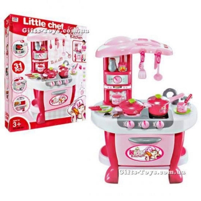 Picture of 31PC's  Little Chef Kids Electronic Pretend Play Kitchen Cooker Set - Red