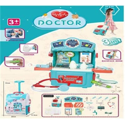 Picture of 3 in 1 Luggage  kids doctor set  16886 - Blue