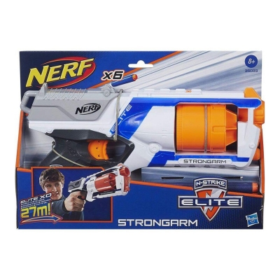 Picture of Nerf Elite Strongarm Blaster - 6 Dart Slam Fire - 12 Official Darts - Kids & Outdoor Play - Ages 8+