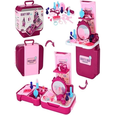 Picture of Role Play Beauty Shop Briefcase Set Dressing Table Beauty set 3 in 1 32 pcs - Multicolor