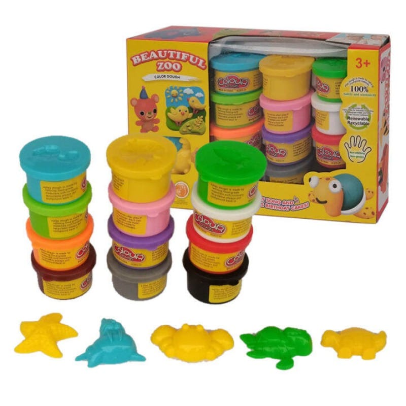 Picture of 12 Pcs Multicolor Color Clay Doh Play Doh With Dise For Kids - Multicolor