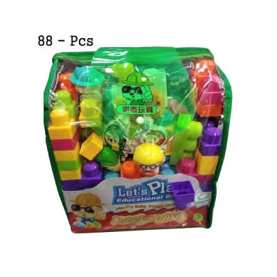 Picture of Play and Learn Educational Building Blocks For Kids -- 88 Pcs - Multicolor