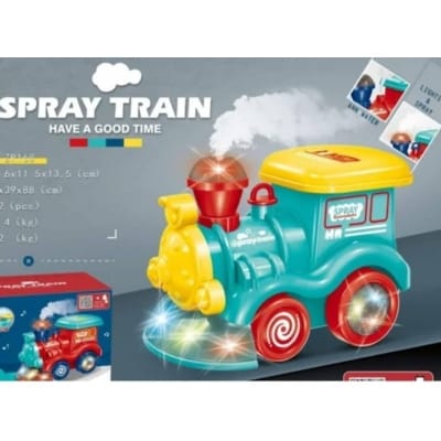 Picture of TOY RK SHINE Fun Train, Go Steam Train Locomotive, Classic Battery Operated Toy- Engine Car with Smoke, Lights and Sound 9Multi Colour - Multicolor