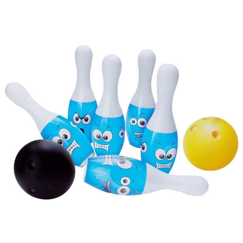 Picture of Bowling Set Toy with Emoji drawing for Kids Bowling Game Set 6 Bottles & 2 Balls - Multicolor