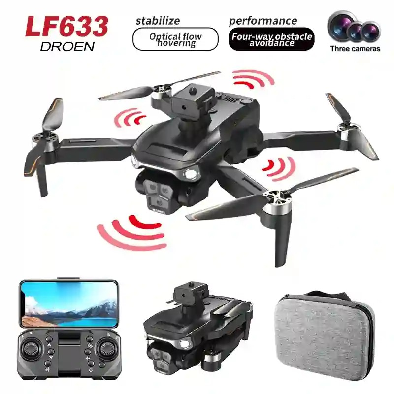 Picture of LF633 Drone 4K HD Three Camera Brushless Motor Optical Flow Lobstacle Avoidance Remote Screen Control LF633 Rc Drones