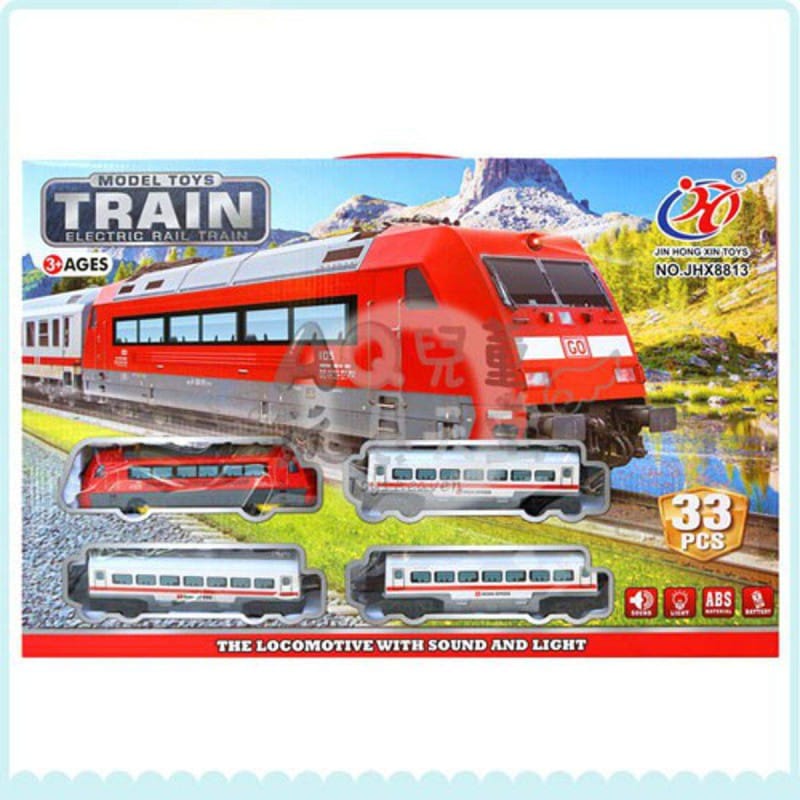 Picture of NEW   Electric Rail Train Toy with Light Music Rail Track Line For Kids Fun Toys - Watermelon red