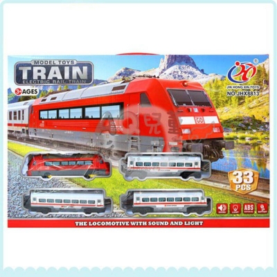 Picture of NEW   Electric Rail Train Toy with Light Music Rail Track Line For Kids Fun Toys - Watermelon red