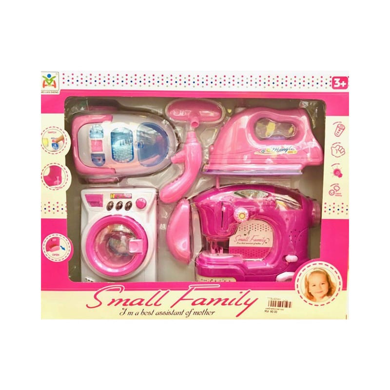 Picture of LS8204H Happy Family Sewing Machine & Clothing Iron Deluxe Set - Hotpink