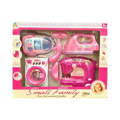Picture of LS8204H Happy Family Sewing Machine & Clothing Iron Deluxe Set - Hotpink