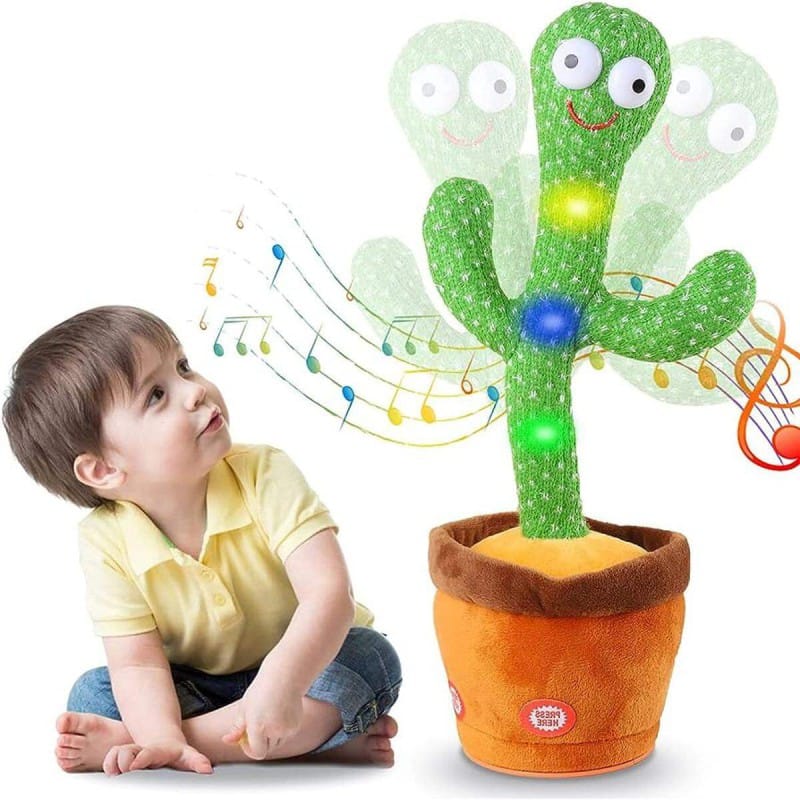 Picture of Dancing cactus talking cactus Stuffed Plush Toy Electronic toy with song plush cactus potted toy Early Education Toy For kids - Multicolor