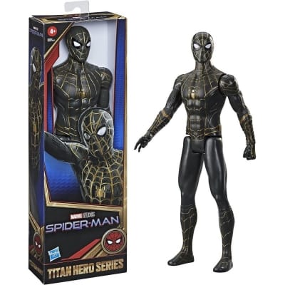 Picture of Hasbro Marvel Spider-Man Titan Hero Series 12-Inch Black and Gold Suit Action Figure Toy, Inspired By Spider-Man Movie, For Kids Ages 4 and Up - Black