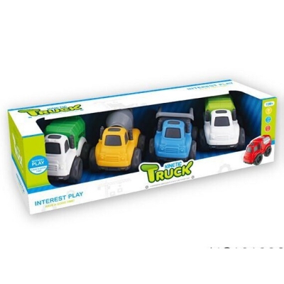 Picture of Friction construction truck,sanitary truck[4pcs] toy - Multicolor