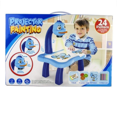 Picture of Funny Baby Drawing Learning Desk Toy With Project Function Children Educational Musical Painting Table Kids Favor Gift - Blue