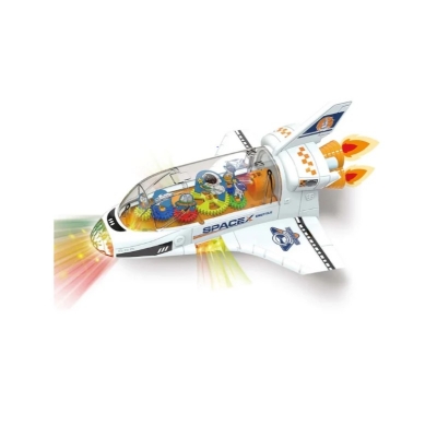 Picture of Transparent gear light music universal electric space shuttle - White