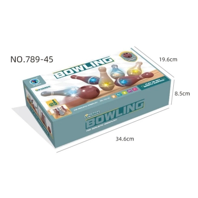 Picture of children bowling toys parent-child interaction indoor and outdoor sports games lighting electric ball sports ice hockey - Multicolor