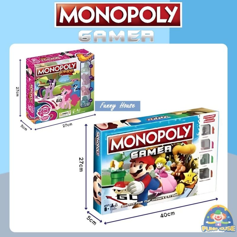 Picture of Billionaire Game MONOPOLY Games Include Mario Pony Horse Board - Blue