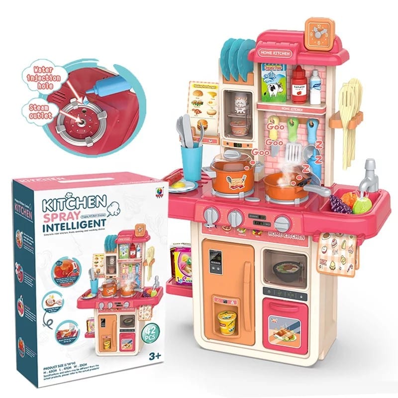 Picture of Kitchen Spray Intelligent with color changing foods toys - Pink