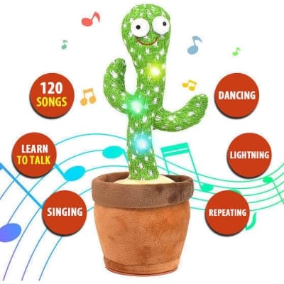 Picture of Interactive Singing & Dancing Cactus Toy for Kids - Educational Musical - Blue