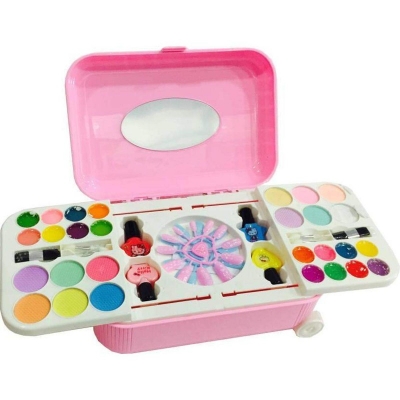 Picture of Makeup & Nail Art Toy Set for Girls Hello Kitty & Frozen Toy Trolley System Real Makeup Safe and Non toxic