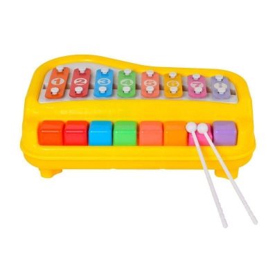 Picture of Baoli 8 Keys Children Toy Happy Xylophone Organ With 6 Pieces Of Scores - Yellow