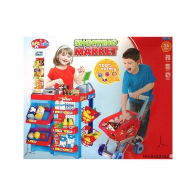 Picture of Supermarket with a trolley - play set For kids - Multicolor