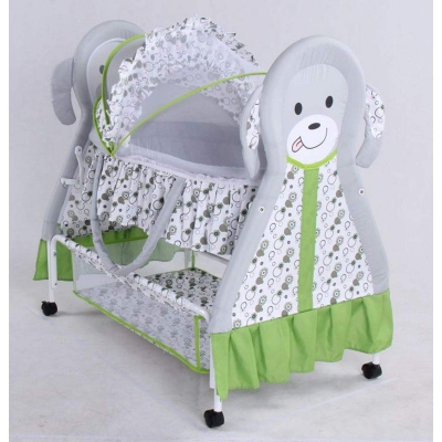 Picture of Baby Cradle Bed with Mosquito Net, 2 in 1 Baby Crib, can be Infant Basket, Pink Baby Rocking Bed with 4 lockable wheels - Blue