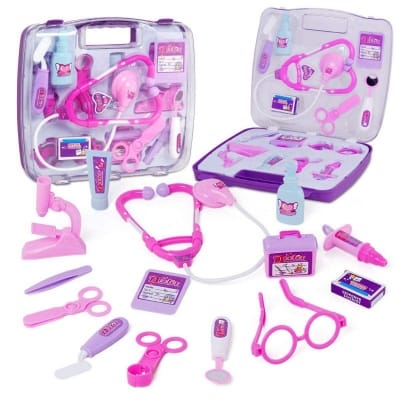 Picture of Doctor Toys For Kids Pretend Play Doctor Sets Child Doctor Bag Toy Set Gifts Kids Educational Pretend Medicine For Girl - pink