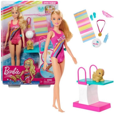 Picture of Barbie Dreamhouse Adventures Swim 'N Dive Doll with Accessories - Multicolor