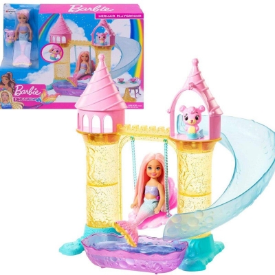Picture of Barbie Dreamtopia Mermaid Playground Dolls and Playset FXT20 - Multicolor