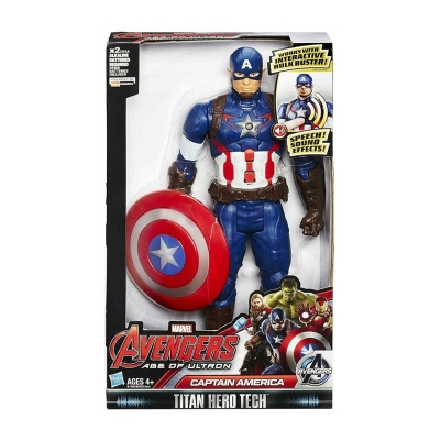 Picture of Marvel Avengers  Hero Tech Captain America Figure Sound Talk Gift Toy Kids - Blue