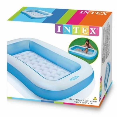 Picture of Intex 57403Np Large Rectangular Baby Pool With Inflatable Floor (166Cm X 100Cm X 28Cm)- Blue 