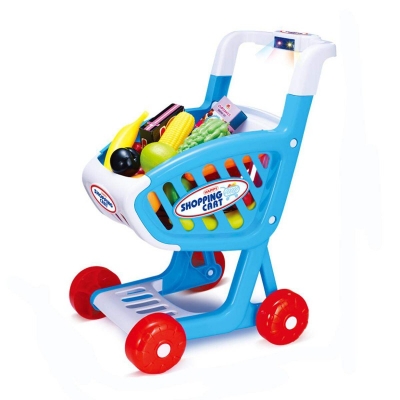 Picture of Children emulation cart supermarket cash register toys male and female children's play 1-2-3 years old baby trolley - Multicolor