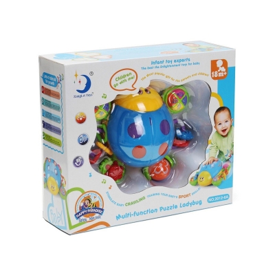 Picture of 2012-6A kids puzzle toys infant music crawling ladybug plaything electric sound toy with music and light educational toy for children - Multicolor